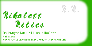 nikolett milics business card